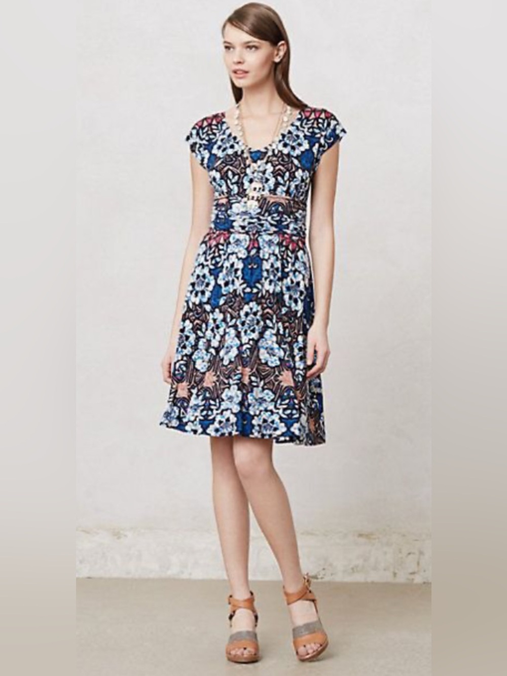 Anthropologie - Meadow Rue Batik Style Floral Dress Women’s Size Small (NWT)